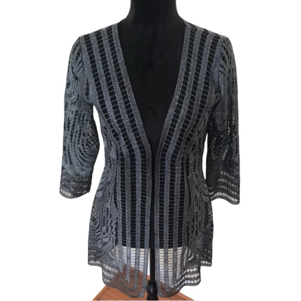ETCETERA Metallic grey/black gorgeous cardigan
